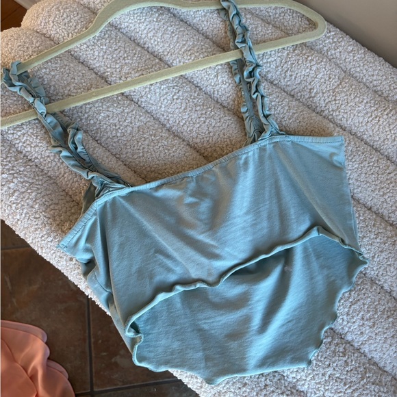 Women's Light Blue Ruched Strap Top - Picture 3 of 3